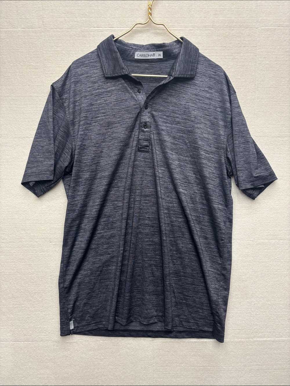 Cariloha 2XL Men's Heathered Dark Gray Polo Shirt bamboo